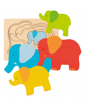 Vrstvené puzzle-Slony