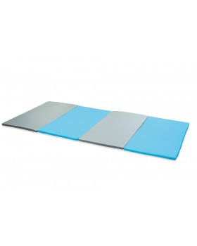 Skládaná cvičební matrace - modrá / šedá