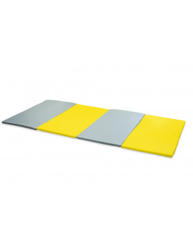 Skládaná cvičební matrace - žlutá / šedá