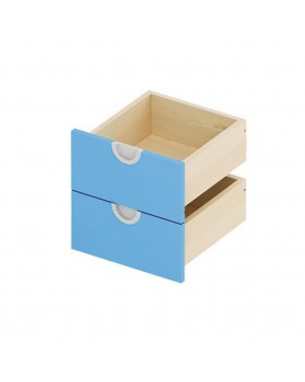 Série Cubo - Úzká zásuvka nízká, 2 ks - modrá