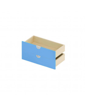 Série Cubo - Široká zásuvka malá, 2 ks - modrá