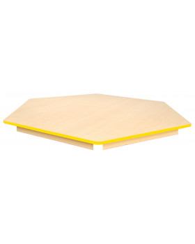 Stolová deska Javor - šestiúhelník 80 - žlutá