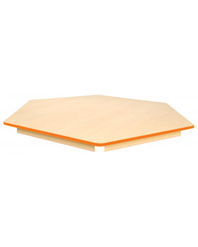 Stolová deska Javor - šestiúhelník 80 - oranžová