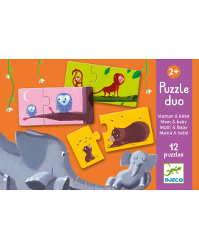 DUO Puzzle - Maminky a mláďatká (12 dvojic)