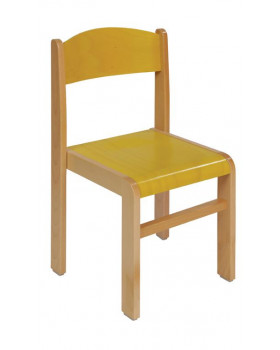 Dřevěná židlička BUK 26 cm - žlutá
