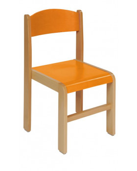 Dřevěná židlička BUK 26 cm - oranžová
