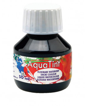 Vodová barva AquaTint/Tuš - černá - 50 ml